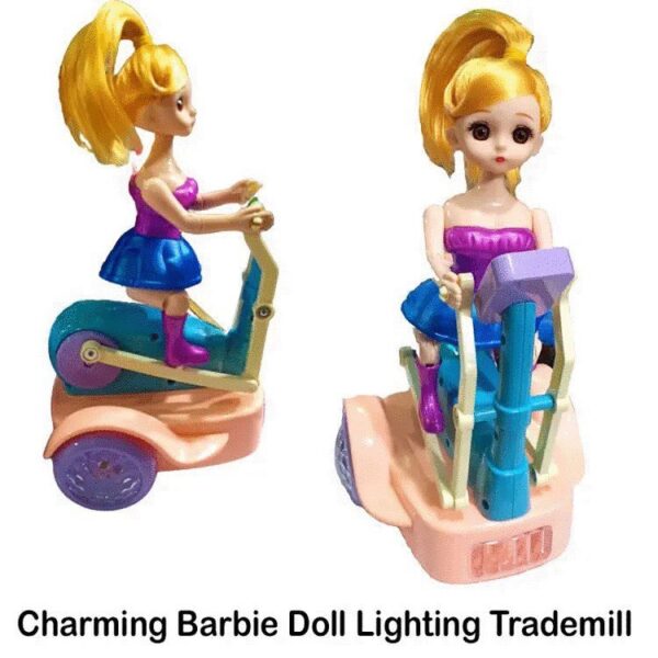 Charming Barbie Doll Lightning Treadmill