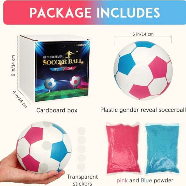 💥Top Futbolli me pudër për Zbulim Gjinie - Gender Reveal Soccer Ball with Powder ⚽️🩷💙 - Image 2