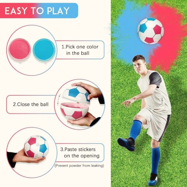 💥Top Futbolli me pudër për Zbulim Gjinie - Gender Reveal Soccer Ball with Powder ⚽️🩷💙 - Image 5